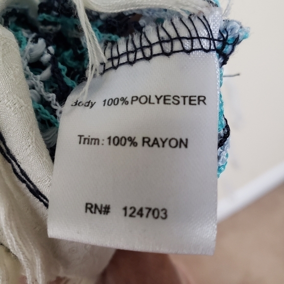 HANNAH Blue Fringe Blouse - Picture 6 of 6